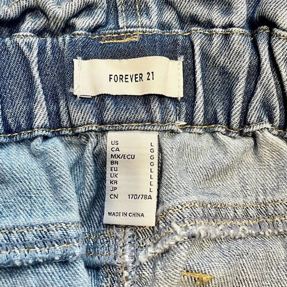 Forever 21 Paper Bag Denim Shorts Large - Picture 8 of 9